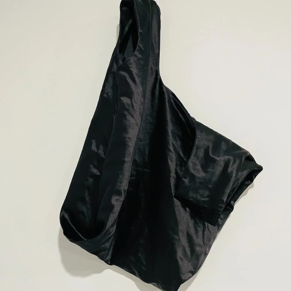 Kendall + Kylie Black Silk Tote Bag